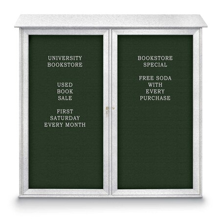 United Visual Products Indoor Enclosed Combo Board, 48"x36", Satin Frame/Green & Surf UVCB4836-GREEN-SURF